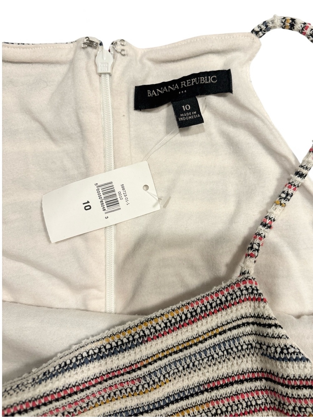 Banana Republic Boucle Striped Knit Mini Dress Multi-Color Stripe SZ. 10 NWT - Picture 6 of 8